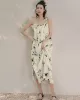 Vacation H-Line Floral Printed U-Neck Dress