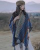 Casual Loose Tasseled Patchwork Shawl&Cloak