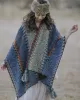 Casual Loose Tasseled Patchwork Shawl&Cloak