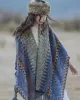 Casual Loose Tasseled Patchwork Shawl&Cloak