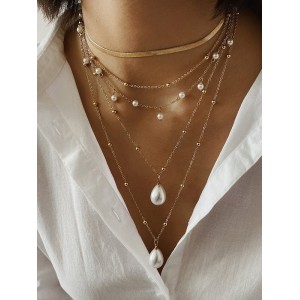 Original Vintage Statement Geometric Chains Necklace