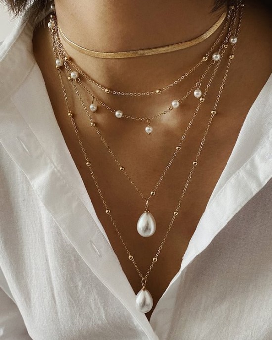 Original Vintage Statement Geometric Chains Necklace Original Vintage Statement Geometric Chains Necklace