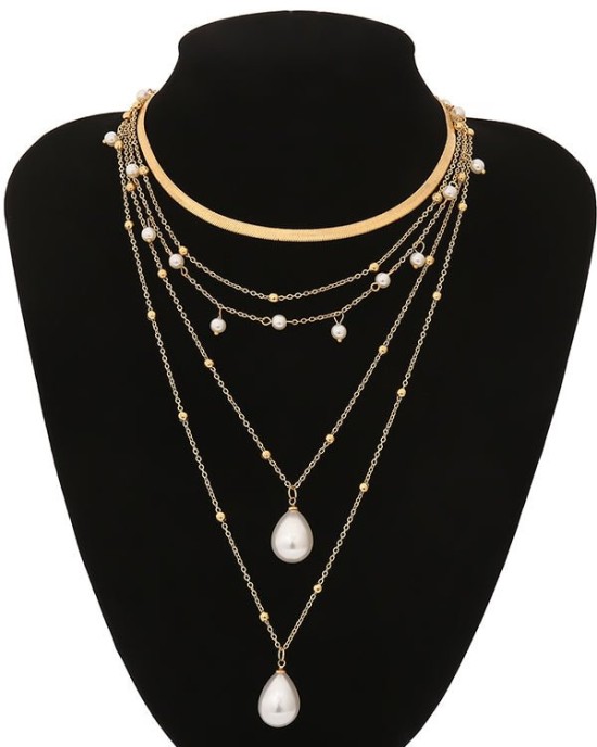 Original Vintage Statement Geometric Chains Necklace Original Vintage Statement Geometric Chains Necklace