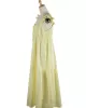 Women's Yellow Sling Dress High Waist Sleeveless Long Swing Dress