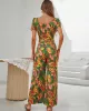 Fashion Square Neck Floral Jumpsuit