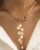Original Pearl Pendant Geometric Necklace Original Pearl Pendant Geometric Necklace