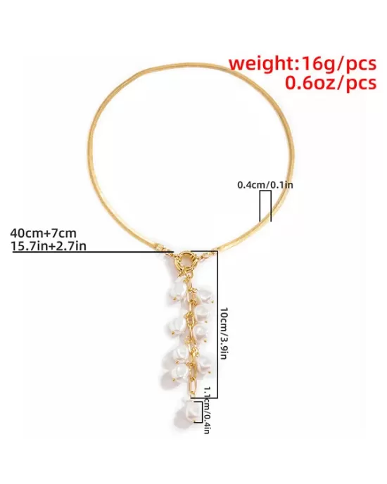 Original Pearl Pendant Geometric Necklace Original Pearl Pendant Geometric Necklace