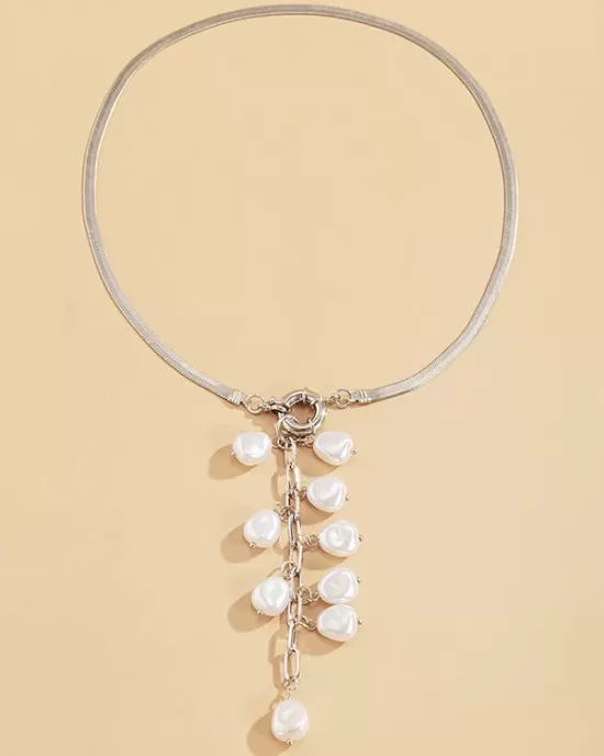 Original Pearl Pendant Geometric Necklace Original Pearl Pendant Geometric Necklace