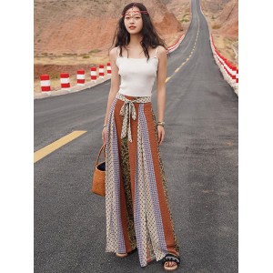 Bohemia Loose High Waisted Printed Pants