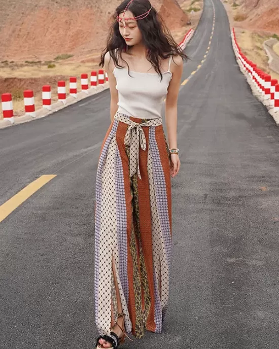 Bohemia Loose High Waisted Printed Pants