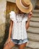 Vacation Flared Sleeves Polka Dot T-Shirts