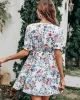 Vacation Puff Sleeves Floral Printed Bohemia Dress