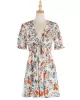 Vacation Puff Sleeves Floral Printed Bohemia Dress