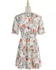 Vacation Puff Sleeves Floral Printed Bohemia Dress