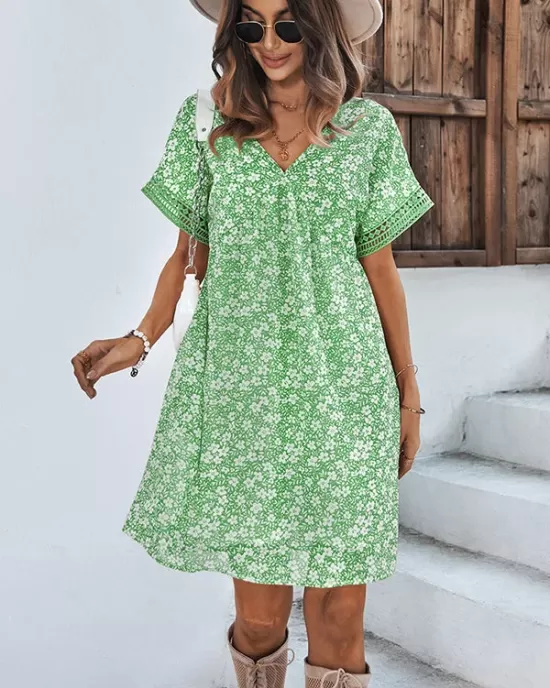 Loose A-Line Floral Printed Bohemia Dress