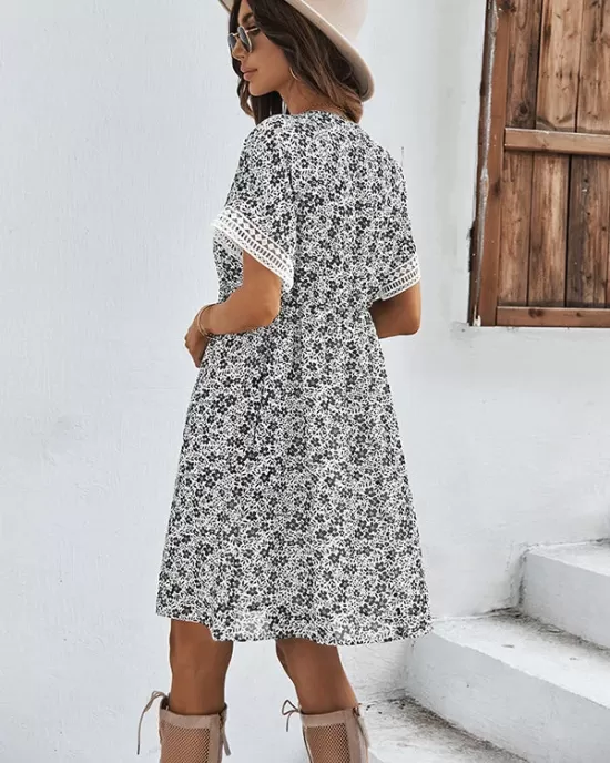 Loose A-Line Floral Printed Bohemia Dress