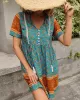 Casual A-Line Floral Printed Round-Neck Dress