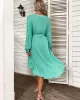 Vacation Loose Solid Color V-Neck Dress