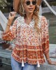 Peter Pan Neckline Bohemian Floral Blouse Peter Pan Neckline Bohemian Floral Blouse