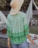 Peter Pan Neckline Bohemian Floral Blouse Peter Pan Neckline Bohemian Floral Blouse