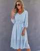 Casual Loose A-Line Buttoned Midi Dresses