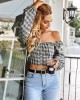 Long Sleeve Square Neck Crop Tops