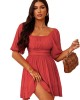 Bow Short Sleeves Mini Dress