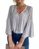 Flare Lace V-Neck Blouse