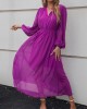 Fuchsia Long Sleeve Maxi Dress