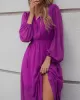 Fuchsia Long Sleeve Maxi Dress