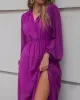 Fuchsia Long Sleeve Maxi Dress