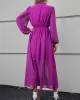 Fuchsia Long Sleeve Maxi Dress