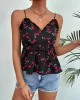 Wrap Printed Backless V-Neck Vest Top