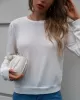 Casual Long Sleeves Backless Round-Neck T-Shirt