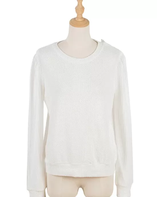 Casual Long Sleeves Backless Round-Neck T-Shirt