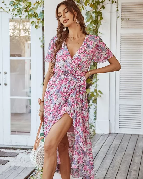 Bohemia A-Line Floral V-Neck Dress