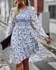 Bohemia Puff Sleeves Floral Dress