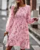 Bohemia Puff Sleeves Floral Dress