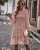 Bohemia Puff Sleeves Floral Dress