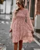 Bohemia Puff Sleeves Floral Dress