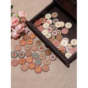 About 100Pcs Multi-Color Round Buttons