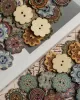 About 100Pcs Multi-Color Wooden Buttons