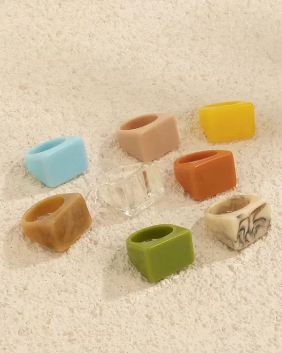 Original Stylish Resin 8 Colors Geometric Ring Original Stylish Resin 8 Colors Geometric Ring