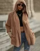 Casual Loose Solid Color Hooded Coat