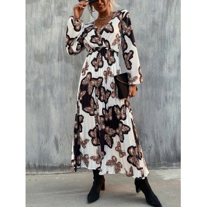 Bohemia Loose Floral V-Neck Dress