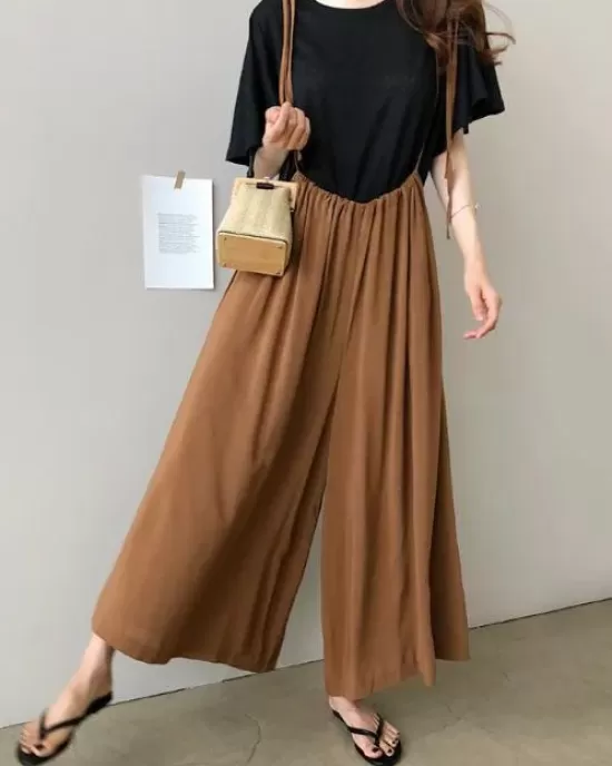 Loose Plus Size Chiffon Light Wide-leg Jumpsuits