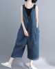 Comfortable V-neck Jeans Jumpsuit