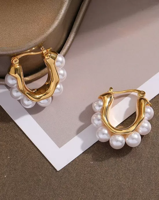 Women Pearl Vintage Simple Earrings