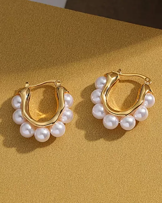 Women Pearl Vintage Simple Earrings