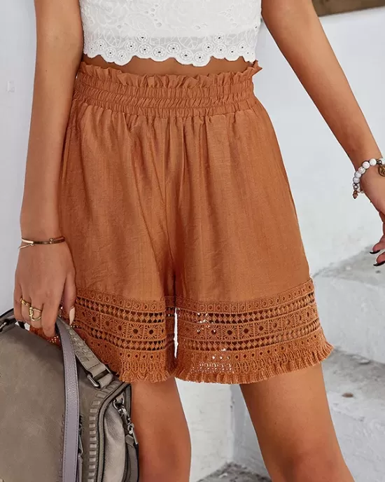 Casual Loose Solid Color  Shorts Bottom